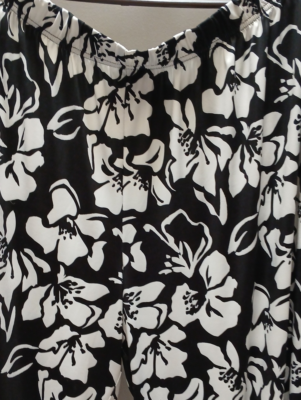 Roaman's Black and White Floral Pants